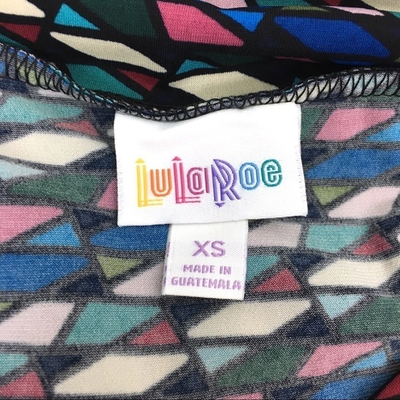 LULAROE Azure Skirt Knee Length Stained Glass Kaleidoscope Retro Mod Size XS NWT - Picture 7 of 14